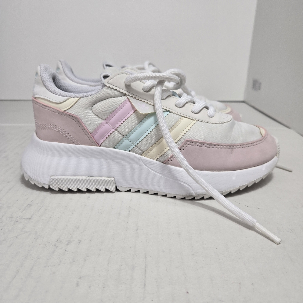Adidas Retropy F2 J Women Sz 5.5 GX9229 Women Sz 5.5 White Almost Pink Chunky